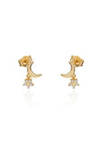 Mini Crescent Moon & Star Studs