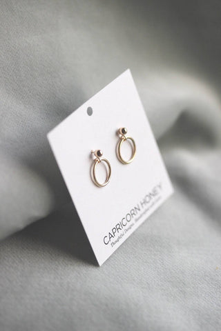 Tiny Gold Circle Stud Earrings