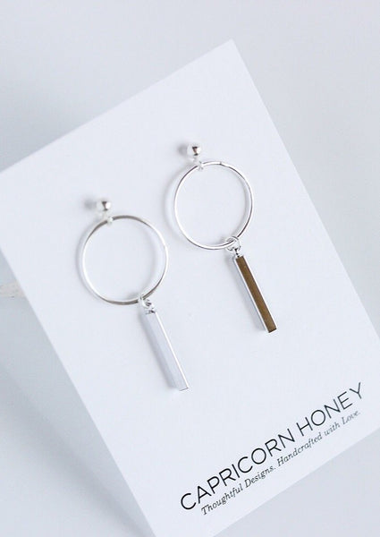 Medium Circle & Bar Earrings