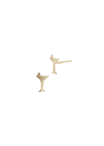 Martini Glass Studs - 14K Gold